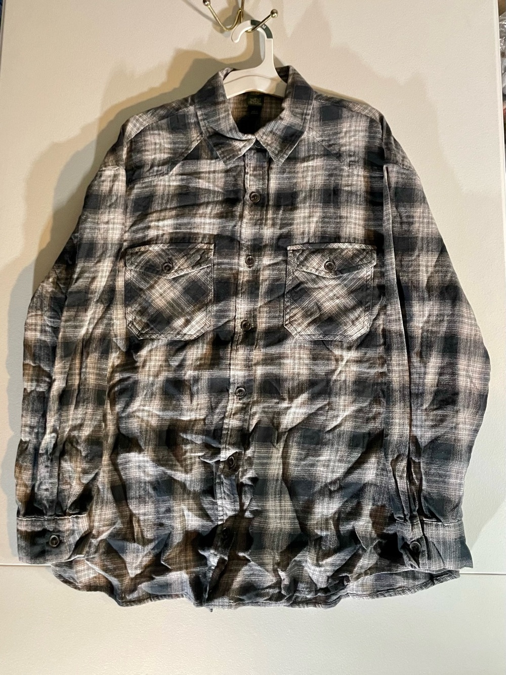 NWT Wild Fable Target Black & White Plaid Flannel Shirt Size Medium